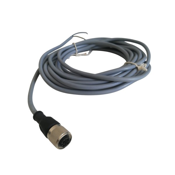 Gerader 4-poliger M12-Stecker mit 5 m Moldcon-Kabel