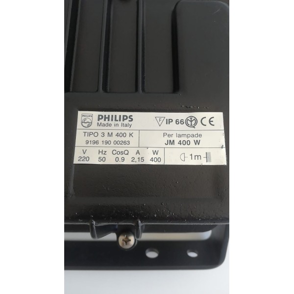 Projecteur à halogénures métalliques Philips T3M400K Type 3 HPI-T 400 W avec lampe, symétrique