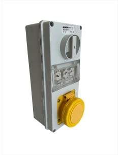 Gewiss vertical interlocked socket with bottom 3p t 16a 110v 4h with fuse holder base gw66224 interlocked
