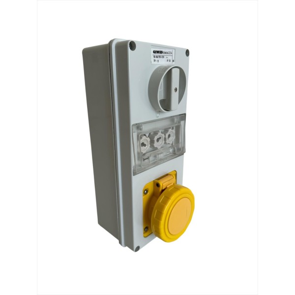 Gewiss prise verticale verrouillée avec fond 3p t 16a 110v 4h avec base porte-fusible verrouillée gw66224