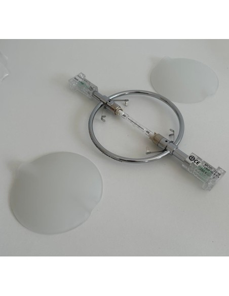 Fontana arte 3216cr lampada su cavi paralleli nobi 1x120w r7s cromati