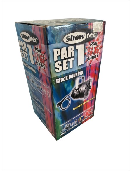 Projecteur Parset1 Showtec Par56 300 W complet avec support, grille et crochet noir, lampe incluse
