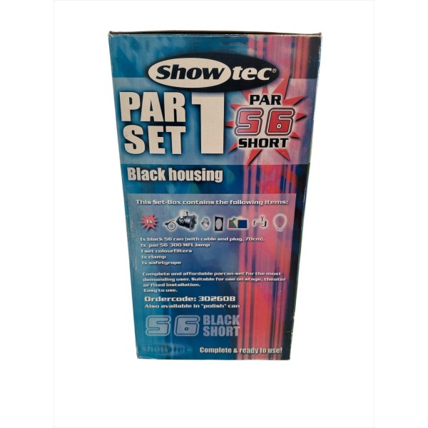 Parset1 showtec Proiettore Par56 300w completo di staffa /griglia/gancio nero lamp inclusa