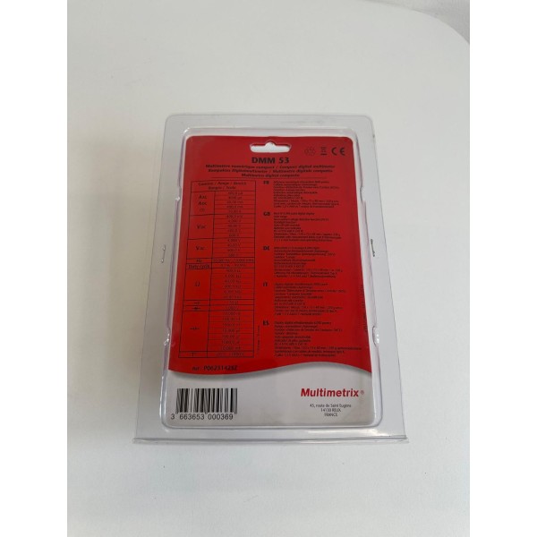 Multimetrix Dmm53 multimetro digitale retroilluminato 4000 punti cat III Rilev senza contatto