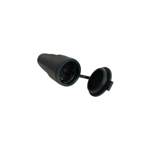 Fai 8006//n//ip44 schuko socket 2p t 16 a 250 v black ip44
