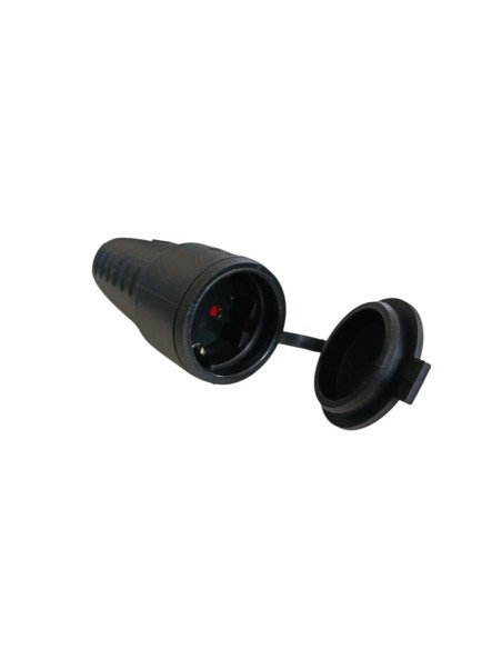 Fai 8006//n//ip44 prise schuko 2p t 16 a 250 v noir ip44