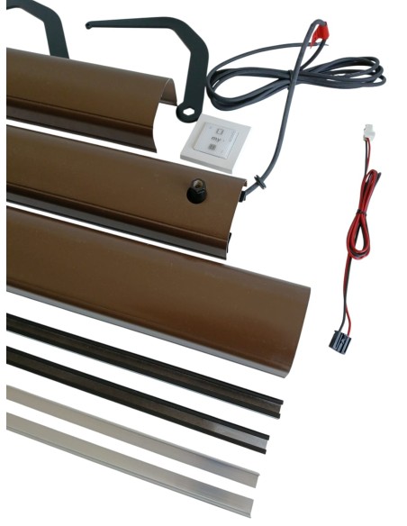 Kit moteur Somfy 1240035 YSLO Flex RTS pour volets à 2 vantaux de 880 à 1520 mm, marron