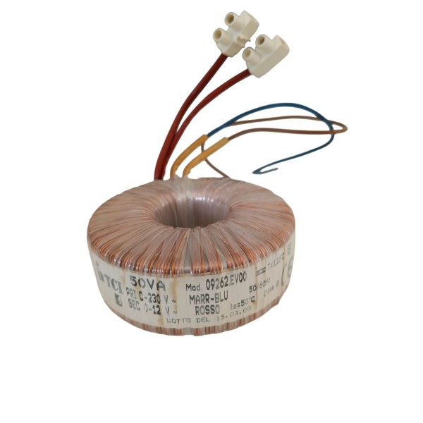 Tci 09262.ev00 trasformatore toroidale 50va pri. 0-230vac sec. .0-12vac