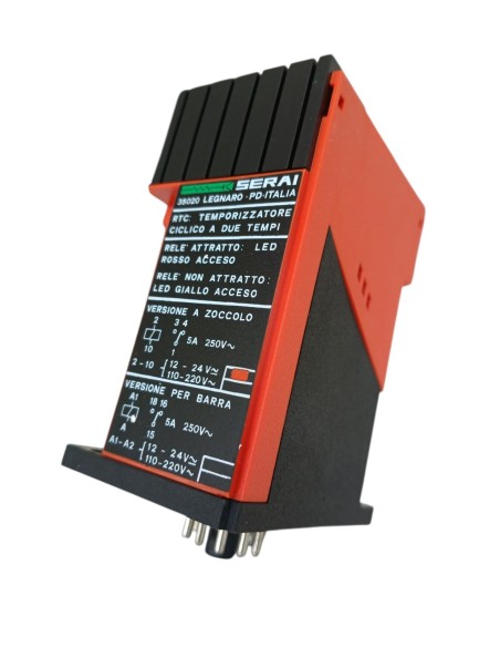 Minuterie cyclique Serai 48 67 avec 2 temporisateurs RTC indépendants 12-24 Vca/cc