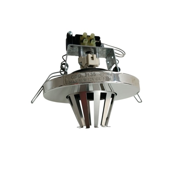 Fontana arte m3135/cr lampada cromo incasso circo 50w gu5,3 con vetro satinato d.13cm