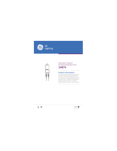 Ge Lighting 14874 Lampada alogena per proiettori Ehj a1/223 24v 250w g6,35 Ge Lighting 14874 Lampada alogena per proiettori Ehj a1/223 24v 250w g6,35
