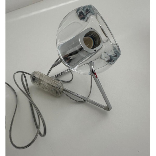 Fabbian d57b0300 Beluga table lamp in clear crystal glass 1x50w gu10