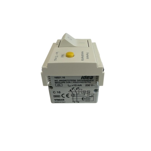 Vimar 16521.16.B Interruttore magnetotermico differenziale serie idea 16a 10ma bianco