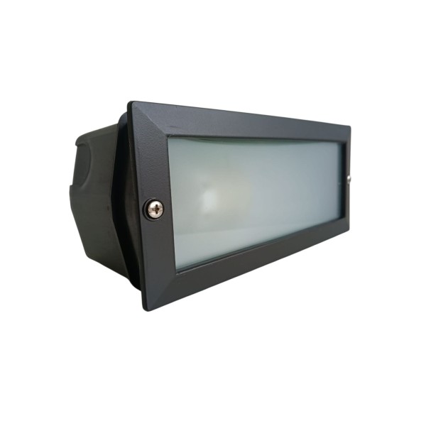 Relco 28306 Olbia black recessed wall light 60w e27 230v ip54 234x100x80mm