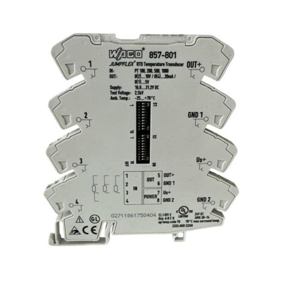 Transducteur de signal de température Wago 857-801 UI pour capteurs RTD