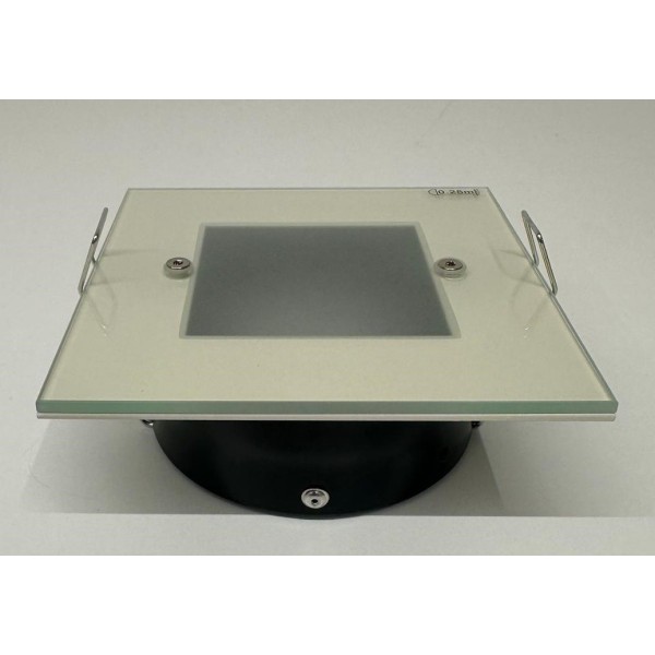 ITRE SD101 Faretto incasso quadrato 50w gu5,3 bianco c/vetro satinato d.foro 80mm