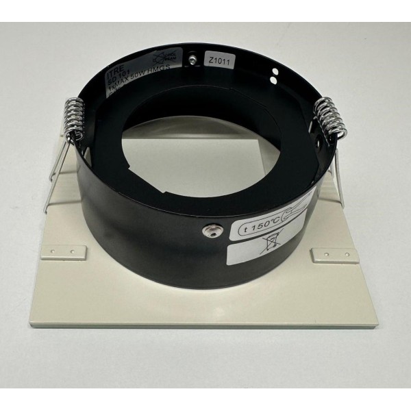 ITRE SD101 Faretto incasso quadrato 50w gu5,3 bianco c/vetro satinato d.foro 80mm