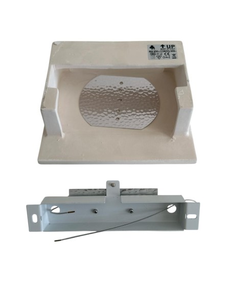 Applique murale carrée en plâtre Belfiore 8672 108 R7S 80 W, dimensions 210 x Dim.210x210mm