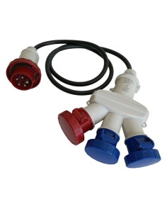 Scame 606 3515-059 scame adattatore triplo c//cavo ip66 spina 3p n t 16a prese 2x 2p t 16a // 1 da 3p t 16a 606 3515-059