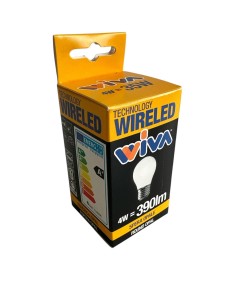 Ampoule LED sphérique Wiva 12100503 E27 4W opale 2700°K lumière chaude