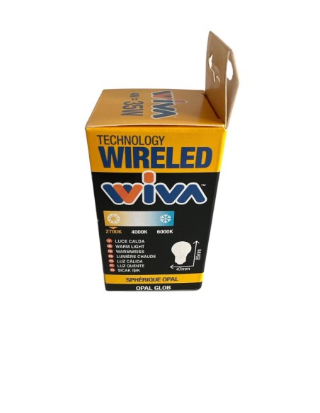 Wiva 12100503 sfera led e27 4w opale 2700°k luce calda