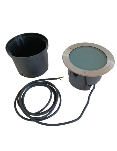 Lanzini 63502 faretto incasso a pavimento Doha INOX e27 25W ia, 75w par 30