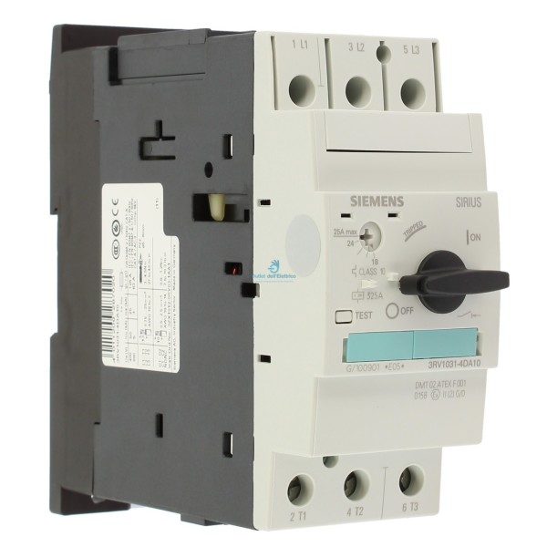 Siemens 3rv10314da10 interruttore automatico magnetotermico 3x50a s2 18..25a 50ka