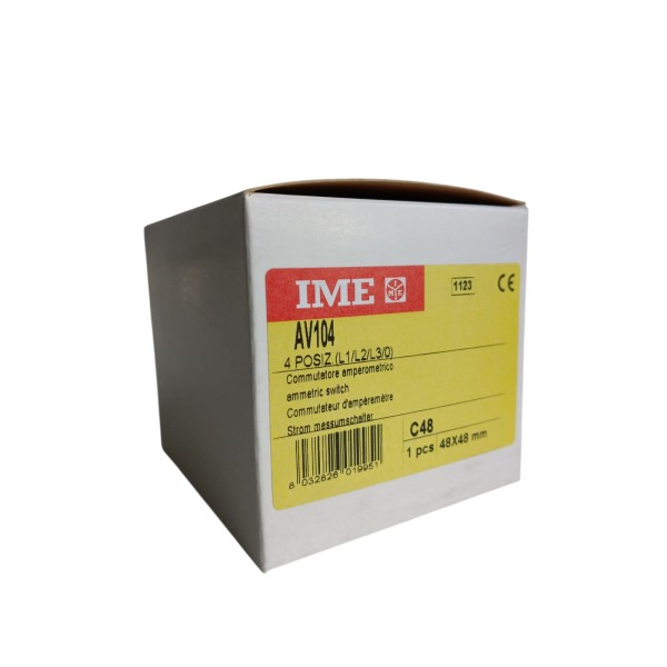 Ime av104 c48 commutatore amperometrico pannello 48x48 4 posizioni (l1/l2/l3/0)