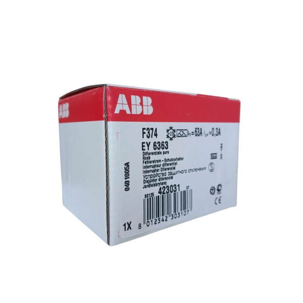 Abb ey 636 3 F374 interruttore differenziale puro 4p 63a 0,3a