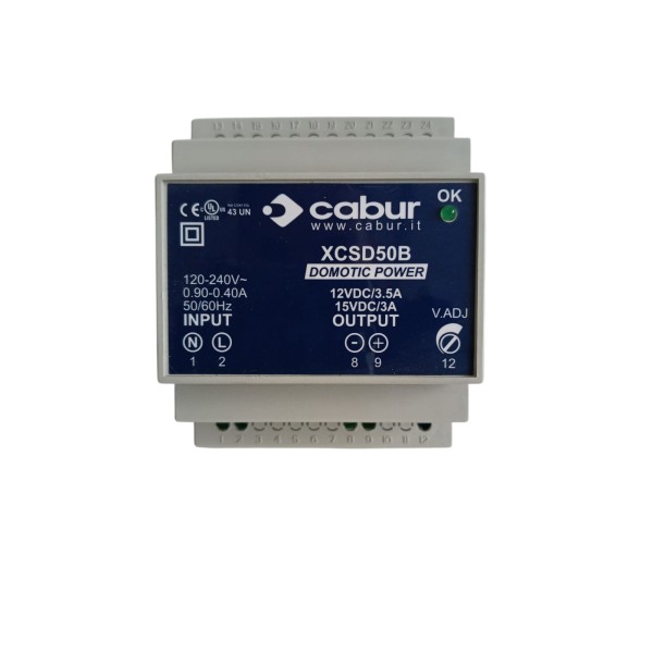 Cabur xcsd50b alimentatore switching 90-264vac/12-15vdc 3,5a (usato per esposizione)