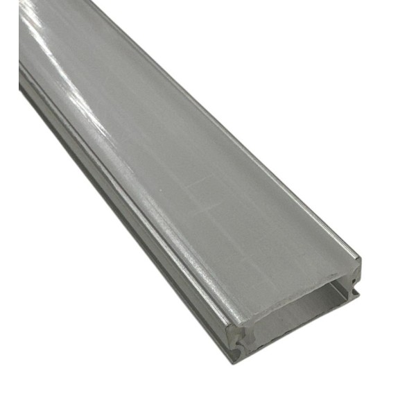 LED profile with anodized metal heatsink surface, 2m, complete with satin cover and accessories