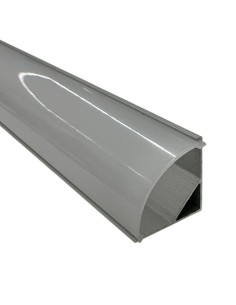 LIBA0433MM Profilo led angolare in metallo anodizzato mt.2 completo di cover satinata ed accessori