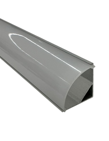 LIBA0433MM Profilo led angolare in metallo anodizzato mt.2 completo di cover satinata ed accessori