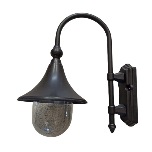 Ghidini 652//tn lampione a parete nero 1x60w e27 serie monaco