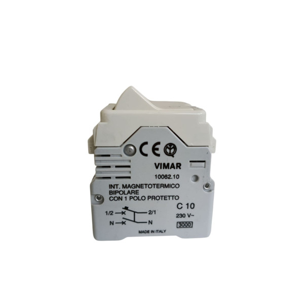 Vimar 10062.10 Linea Interruttore Automatico Magnetotermico 1P+N C10 230V