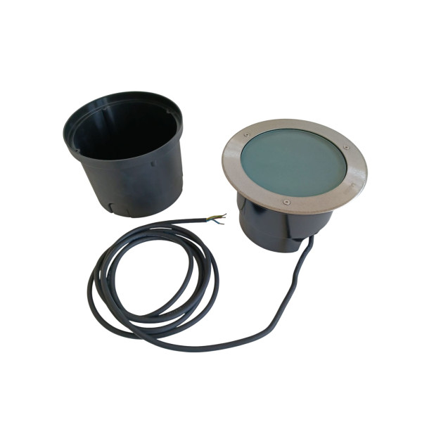 Lanzini 63502 faretto incasso a pavimento Doha INOX e27 25W ia, 75w par 30