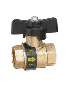 CALEFFI 323040 valvola a sfera con ritegno 1/2" incorporato attacchi femmina-femmina manopola a farfalla