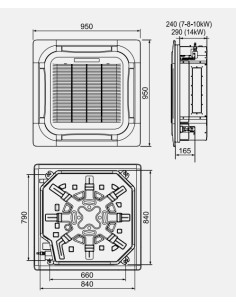 Vaillant VAI 1-070 KNI  Unità interna cassetta 7kw 840x840 24000btu 2