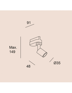 Lc4 TC-0485-BLA proiettori Ip20 Key model tub per binario Gu10 8w 2
