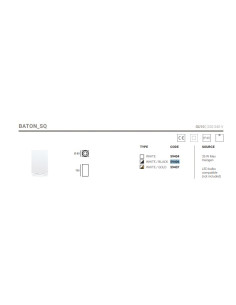 Linea Lighr 59406 Baton-Q3 Gu10 35w Q.80x155 Bianco/Nero 2
