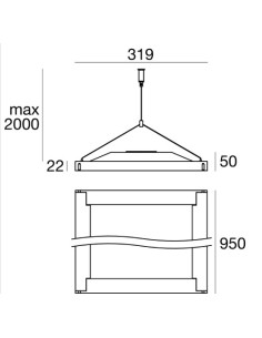 Linea light 51224 matrix sospensione g5 2x54w bianco ra