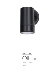 LC4 PX-0125-NEG Applique Jumbo monoemissione 1,8w led 3000°k nero d.80x60x120mm