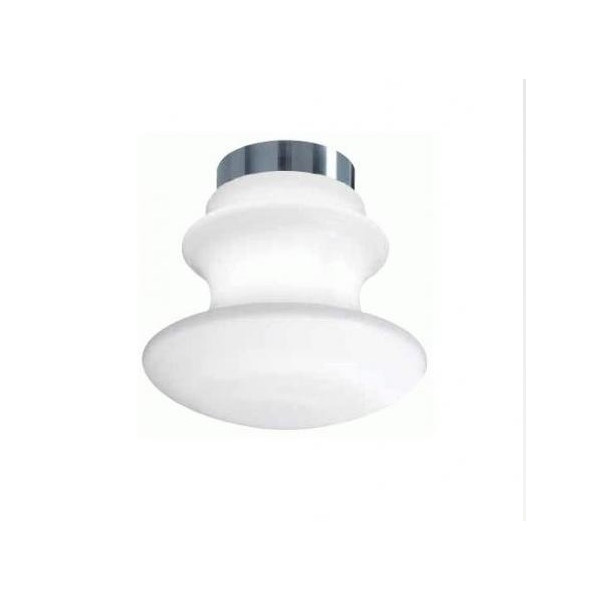 Fabbian d14e03 01 classici lampada soffitto diam 220 1xe27 60w vetro bianco cromo lucido