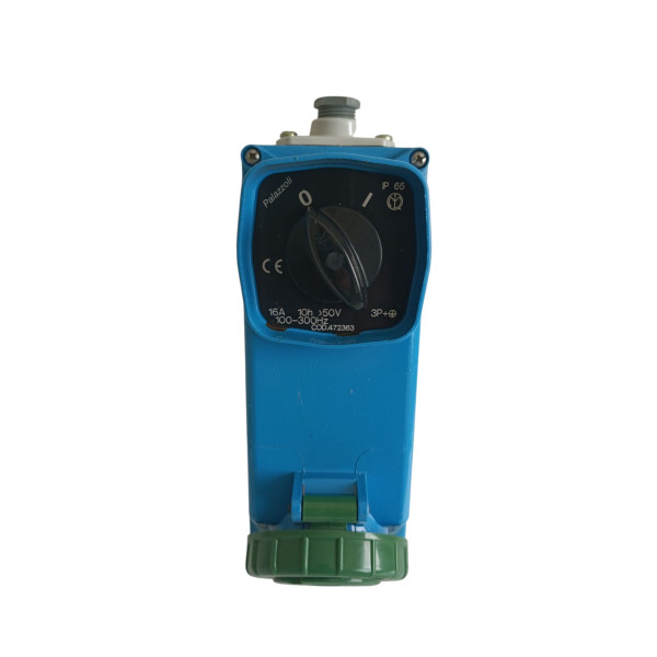 Palazzoli presa interbloccata con base portafusibili 3p t 16a 10h ip67 alluminio 50-100v-300hz fus e16 472363