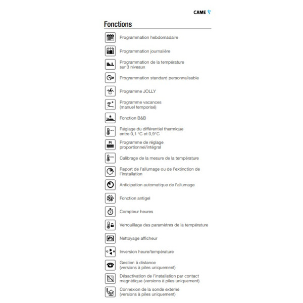 Came 845AA-0040 Th/550 bk (nero) 230v cronotermosto touch da parete