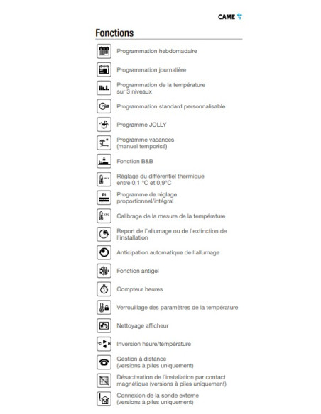 Came 845AA-0040 Th/550 bk (nero) 230v cronotermosto touch da parete