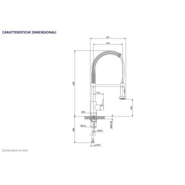 K501 MISCELATORE MONOCOM.LAVELLO C/MOLLA CROMATA
