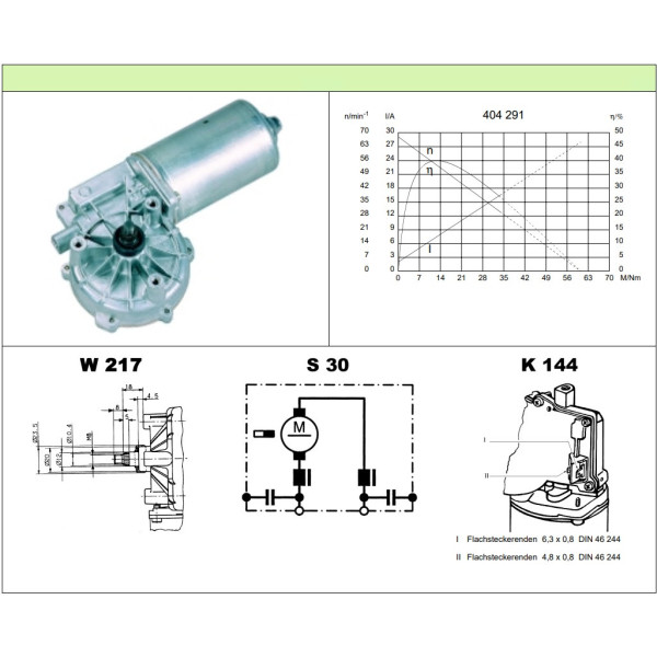Valeo Nidec itt 404.291 motoriduttore 24V con filtro antidisturbo