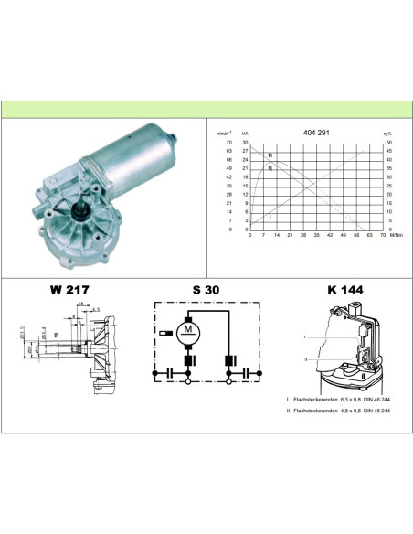 Valeo Nidec itt 404.291 motoriduttore 24V con filtro antidisturbo