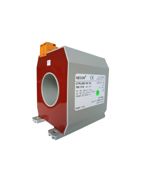 Necom ctpu.050.100.100 trasformatore di corrente 100/5a 0,72kv